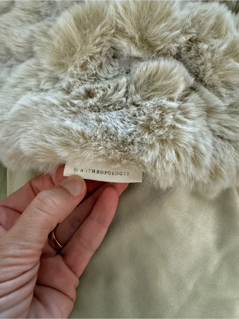 Anthropologie Luxe Faux Fur Throw Blanket
